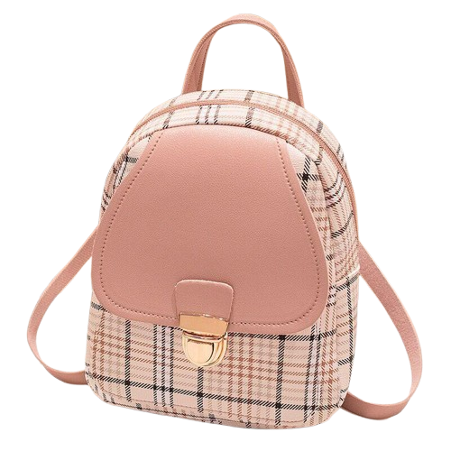 Ladies Check Lock Small Backpack