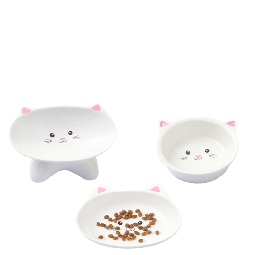 Ceramic Small Cat Face Shape Pet Food